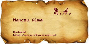 Mancsu Alma névjegykártya